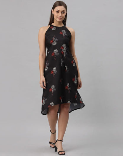 Black Halter Neck Dress | SLV256TK4095