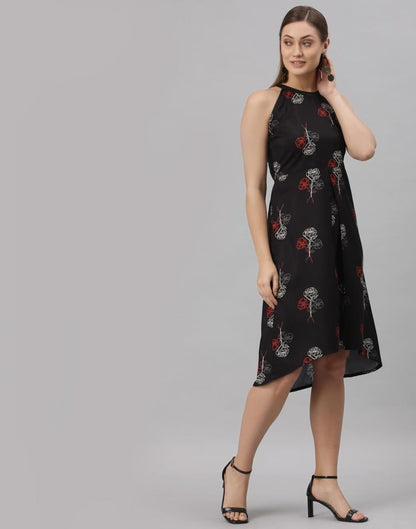 Black Halter Neck Dress | SLV256TK4095