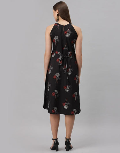 Black Halter Neck Dress | SLV256TK4095