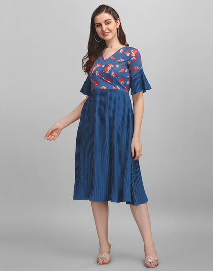 Teal Pleated Dress