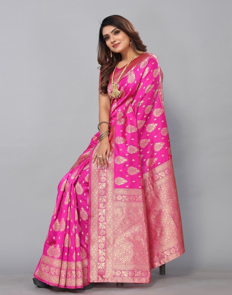 Rani Pink Banarasi Silk Saree