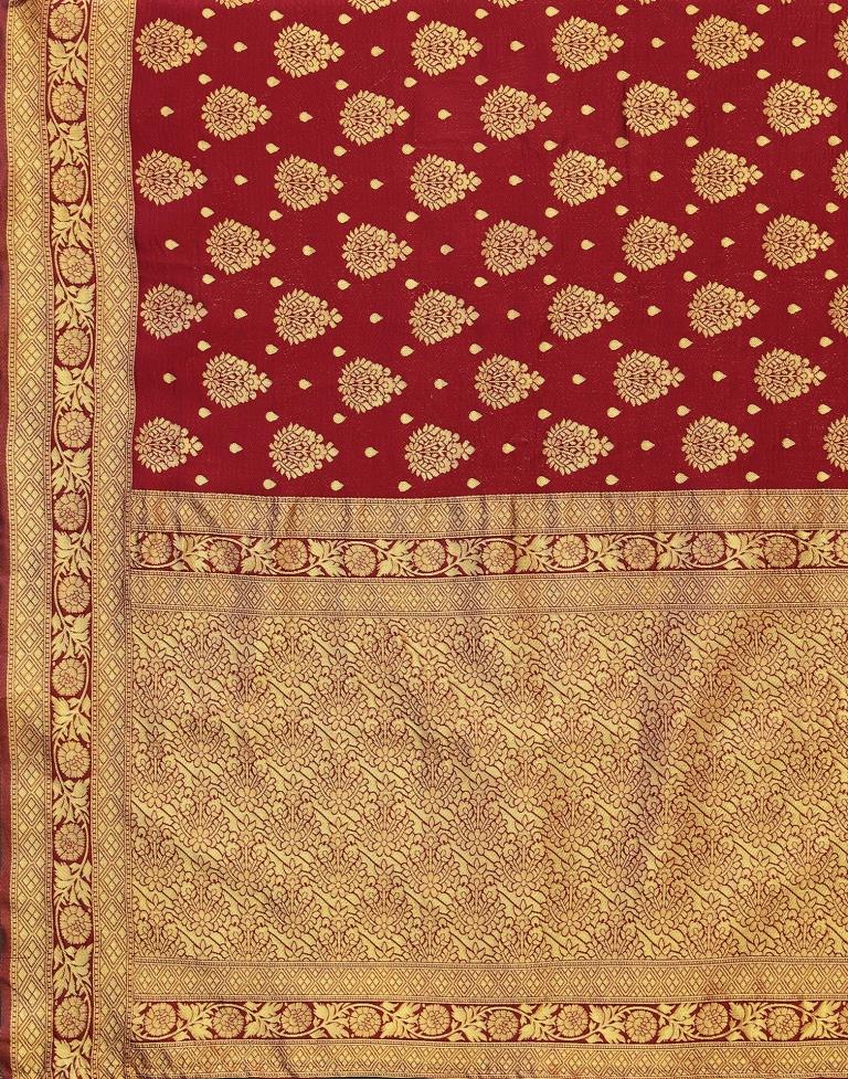 Maroon Banarasi Silk Saree