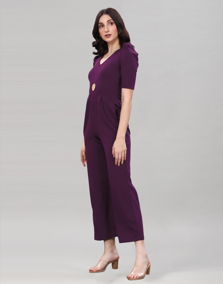 Wine Puff Sleeve Jumpsuits | SLV273TK6093