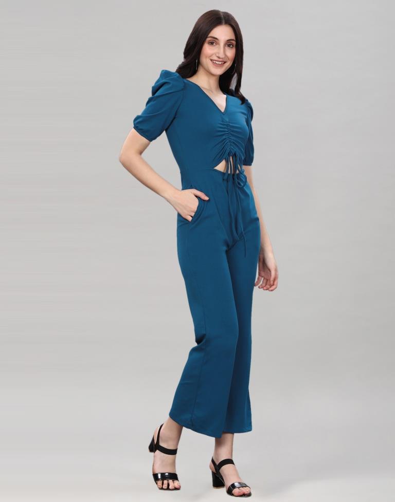 Teal Knitted Jumpsuits