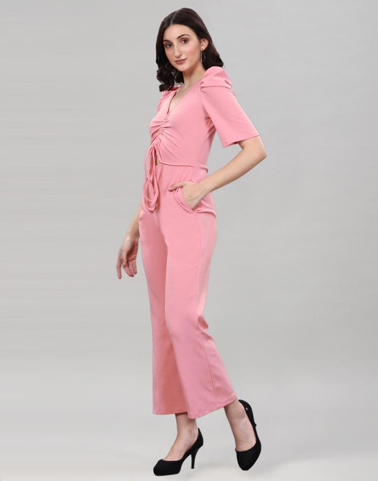 Peach Knitted Jumpsuits