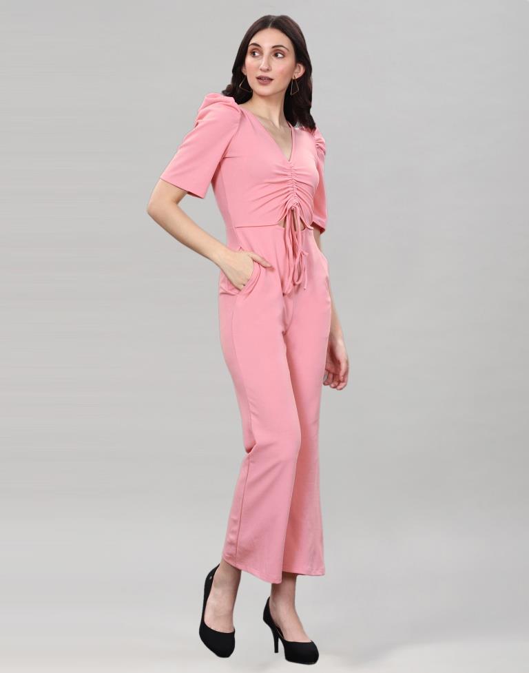 Peach Knitted Jumpsuits