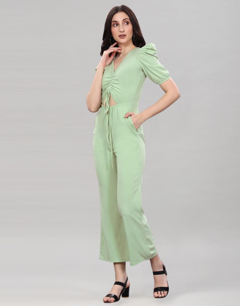 Pista Green Knitted Jumpsuits