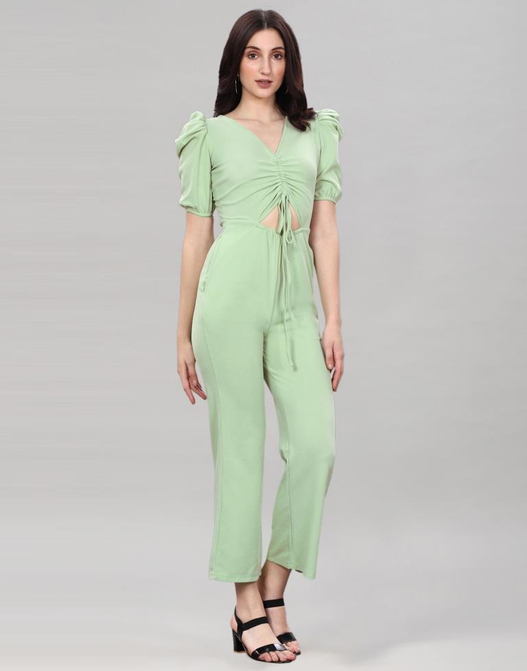 Pista Green Knitted Jumpsuits