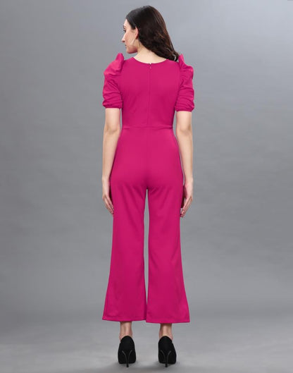 Hot Pink Knitted Jumpsuit