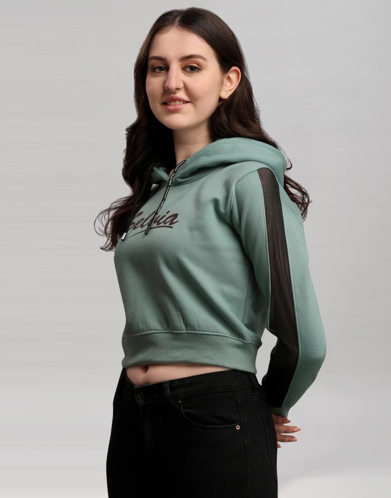 Dusty Green Cotton Hoodie | SLV279TK102