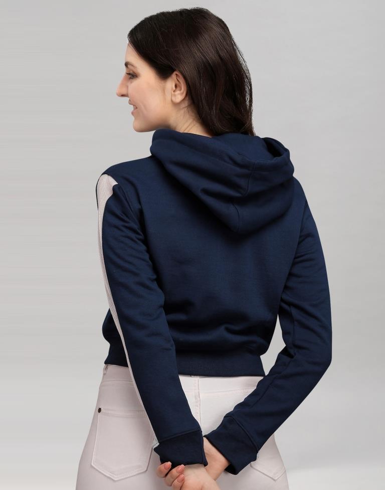 Navy Blue Cotton Hoodie | SLV282TK131
