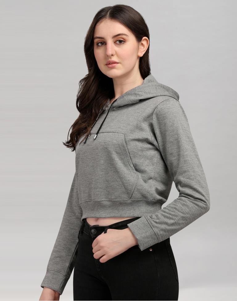 Stone Grey Cotton Hoodie | SLV283TK141