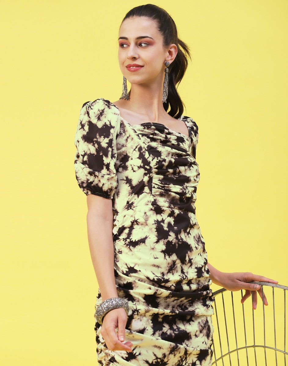 Green Tie-Dye Bodycon