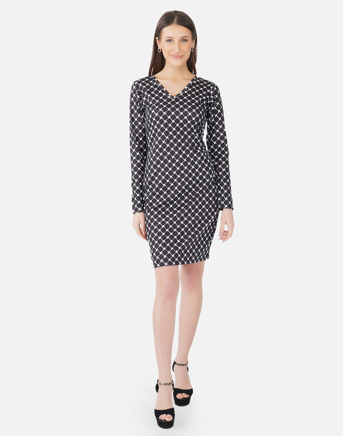Black Printed Bodycon | SLV301TK8021