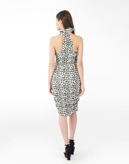 Green and White Printed Bodycon | SLV301TK8025
