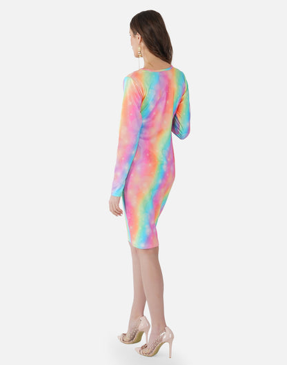 Multicoloured Printed Bodycon | SLV304TK8052