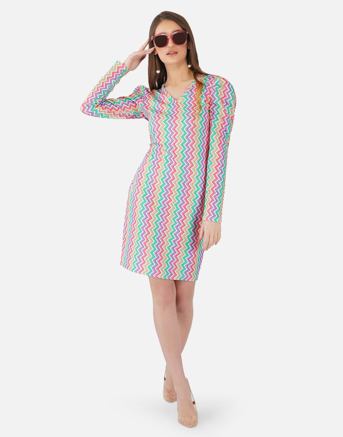 Multicoloured Printed Bodycon | SLV304TK8053