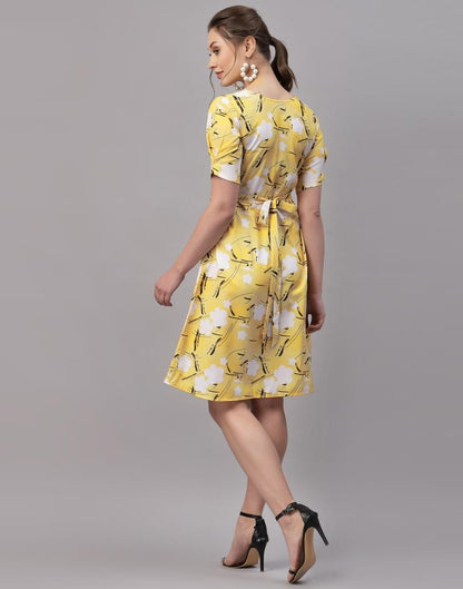 Mustard Printed Dress
