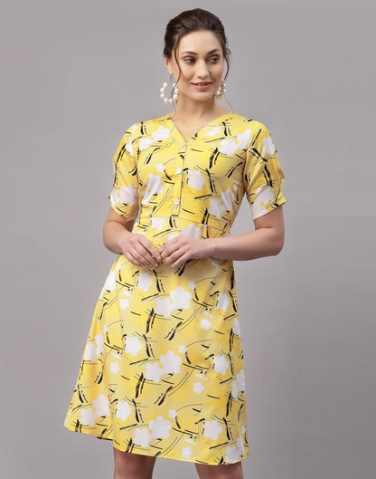 Mustard Printed Dress