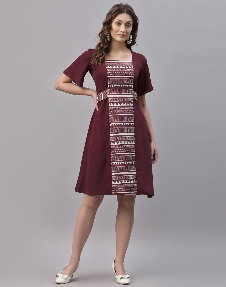Brown Panelled Dress
