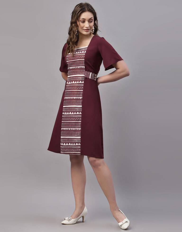 Brown Panelled Dress
