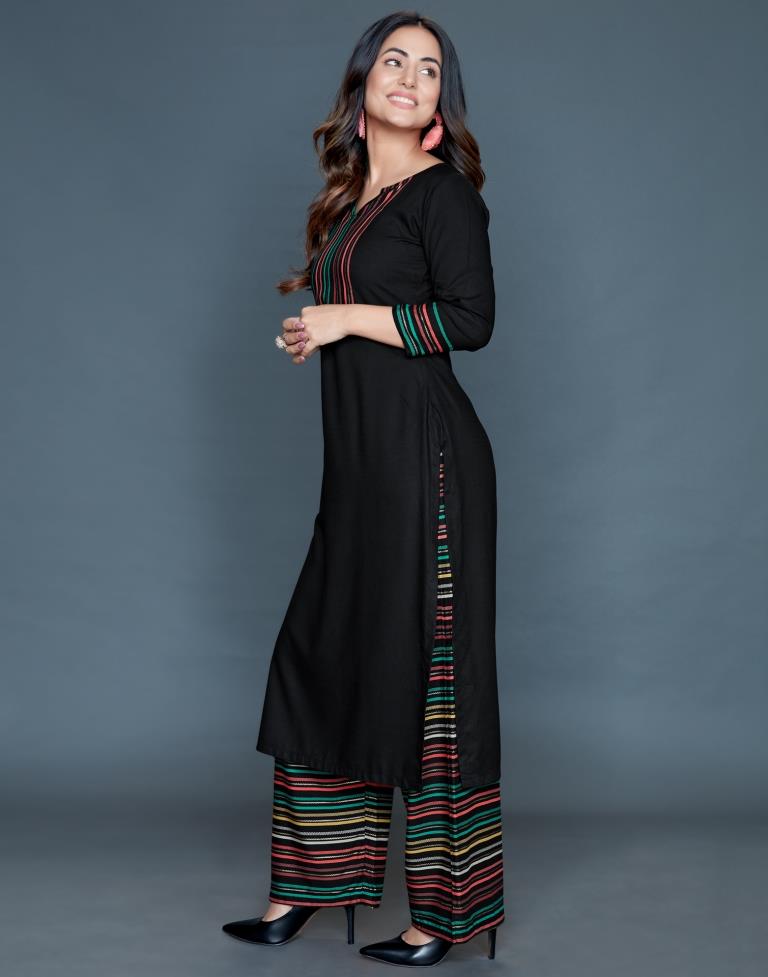 Maroon Printed Kurta Palazzo Set | SLV316K712_29TK112