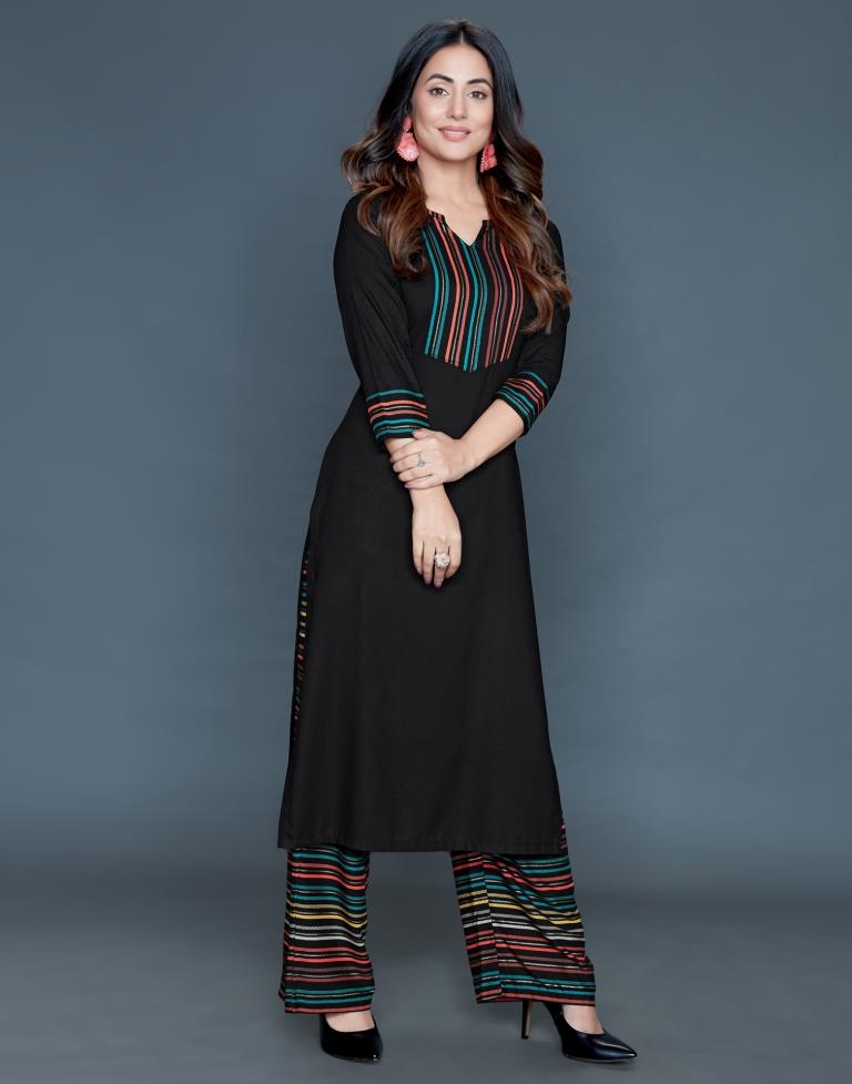 Maroon Printed Kurta Palazzo Set | SLV316K712_29TK112