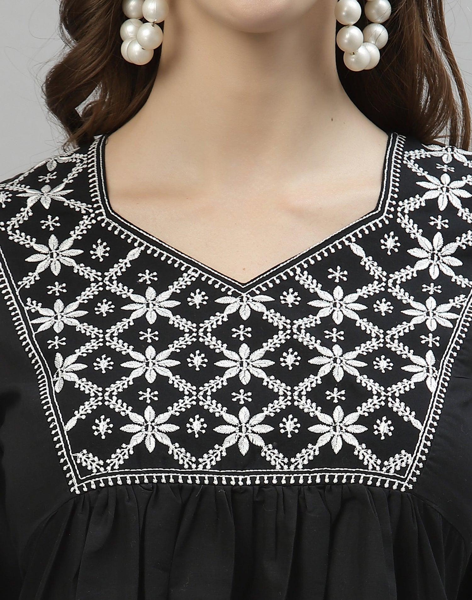 Black Embroidered Top