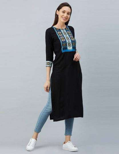 Black Printed Kurti | SLV324K792