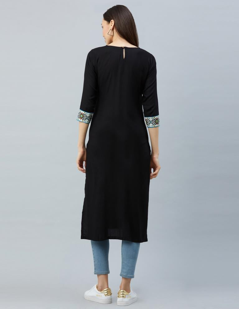 Black Printed Kurti | SLV324K792