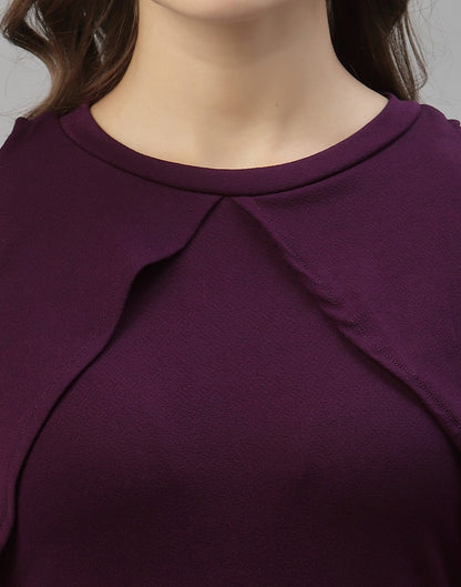 Wine Cut out Sleeve Bodycon Dress