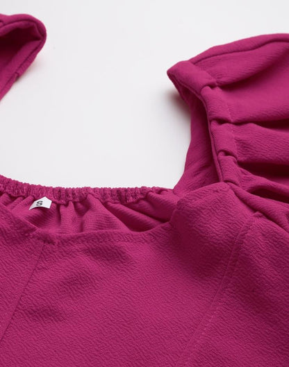 Magenta Puff Sleeve Top