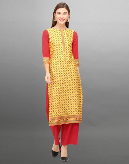 Refreshing Yellow Coloured Digital Printed Crepe Kurti  | SLV336K912