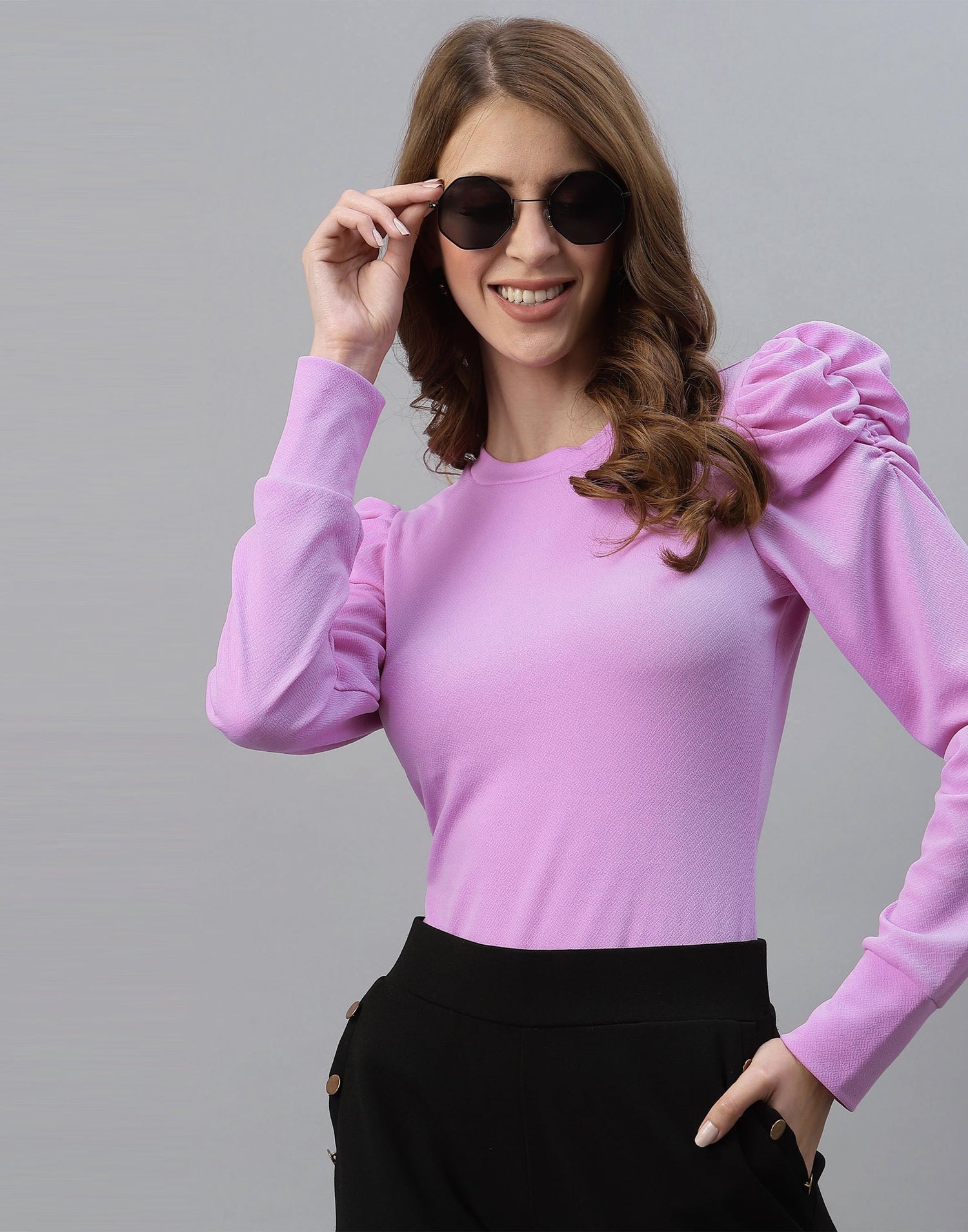 Lavender Puff Sleeve Top