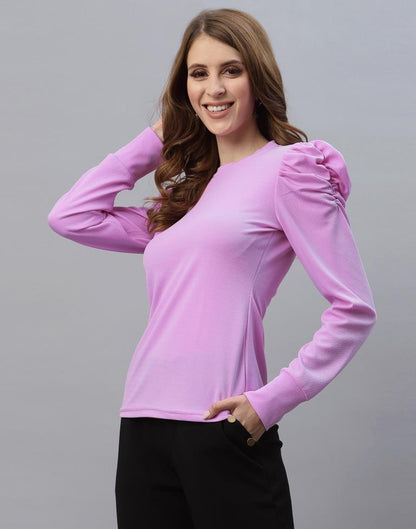 Lavender Puff Sleeve Top