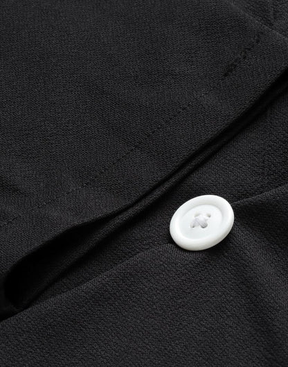 Black Puff Sleeve Collared Dress