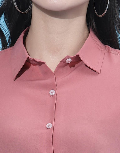 Carrot Pink Solid Shirt