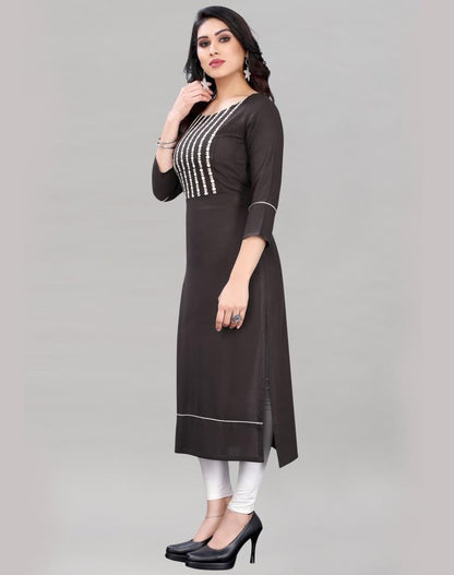 Grey Embroidered Kurti | SLV368K133