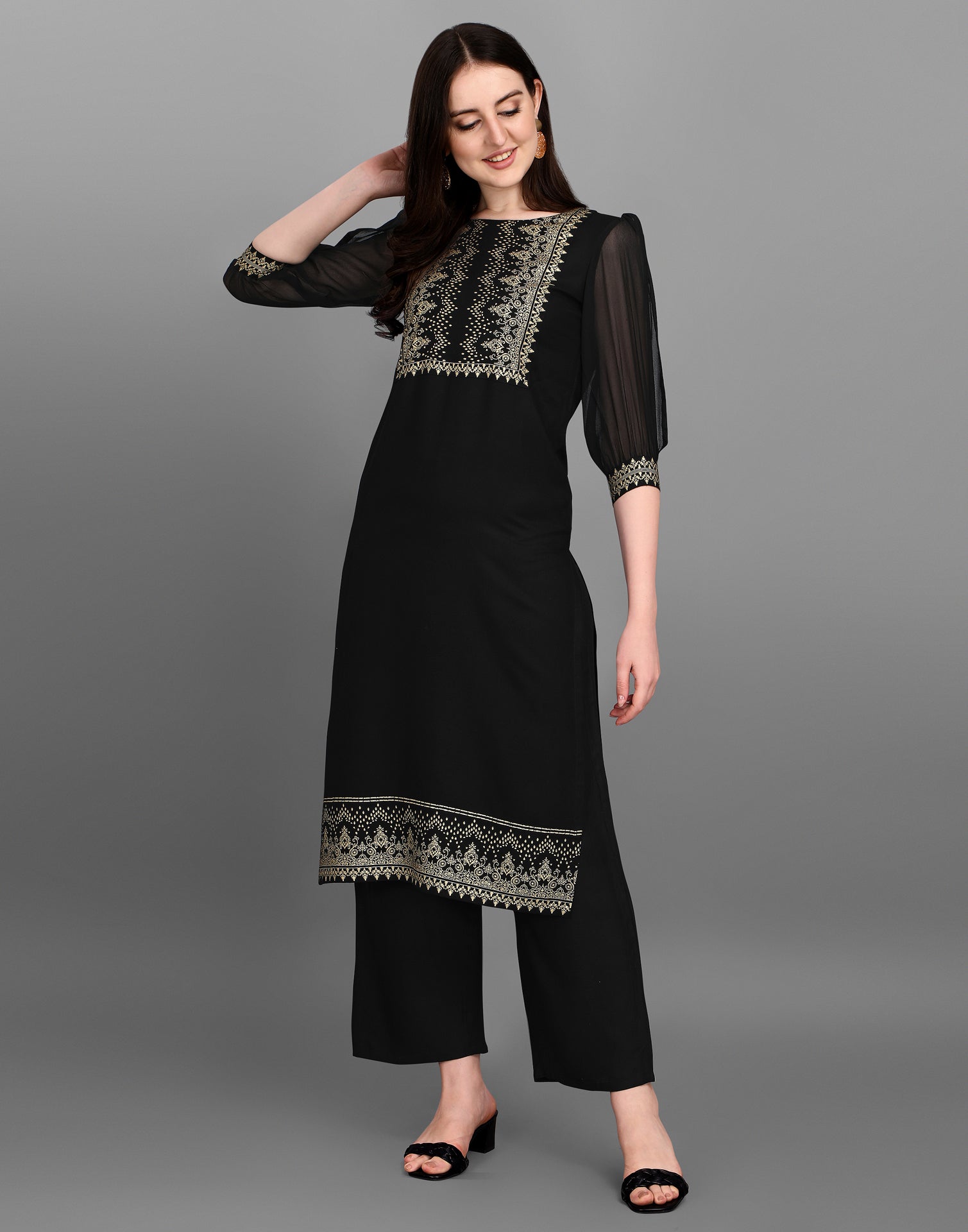 Black Printed Kurti