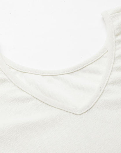 White Puff Sleeve With Strap Top