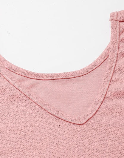 Peach Puff Sleeve With Strap Top