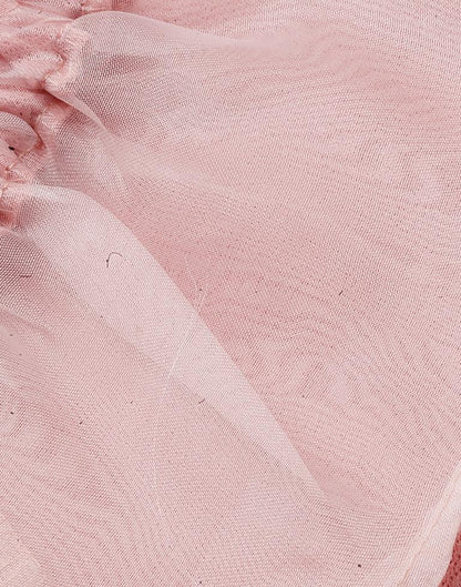 Peach Puff Sleeve With Strap Top