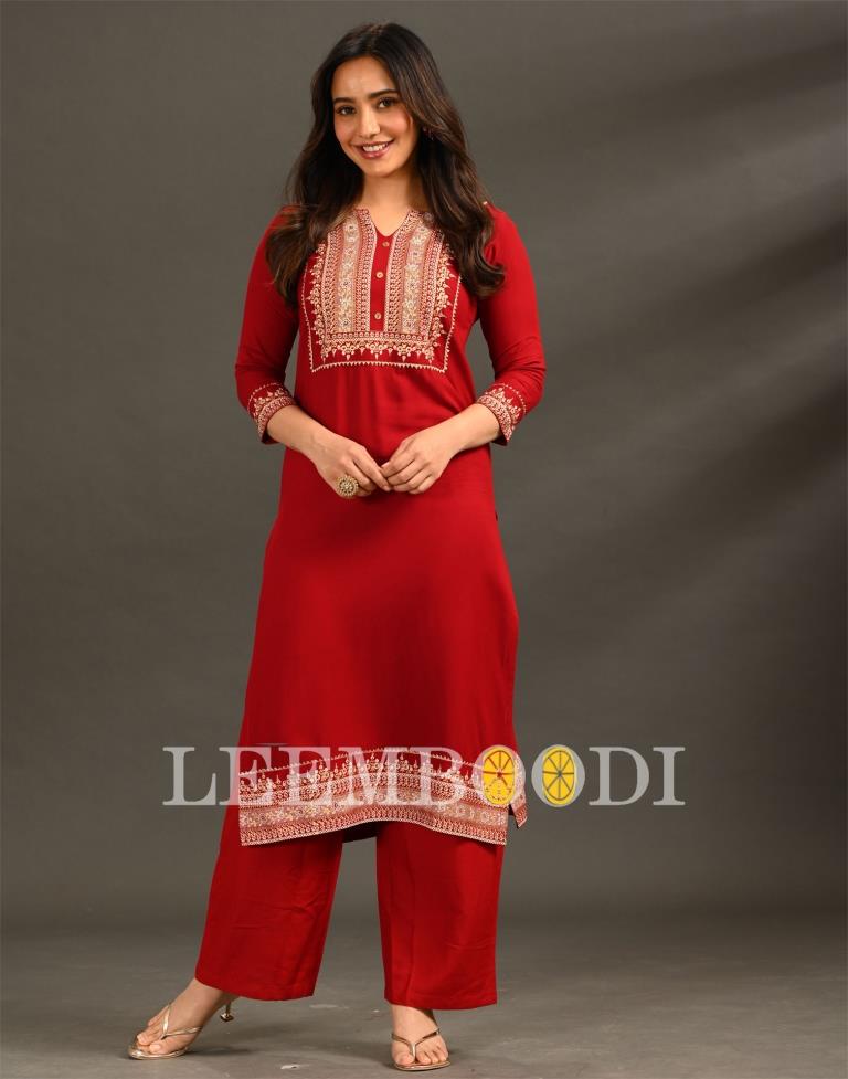 Maroon Printed Kurti | SLV376K1192