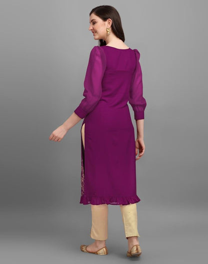 Wine Printed Kurti