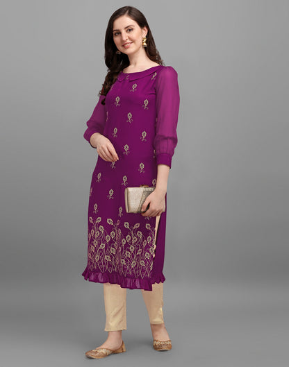 Wine Printed Kurti