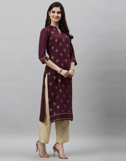 Plumb Printed Kurti