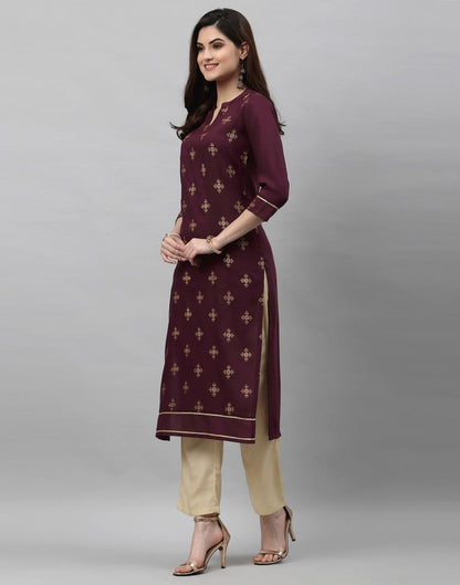 Plumb Printed Kurti
