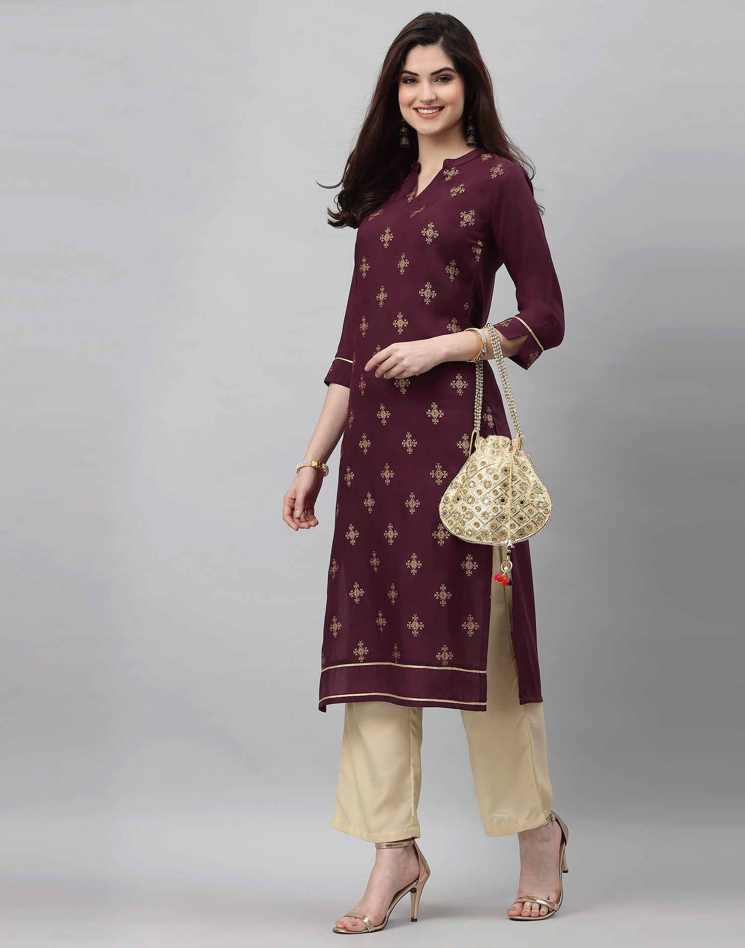 Plumb Printed Kurti