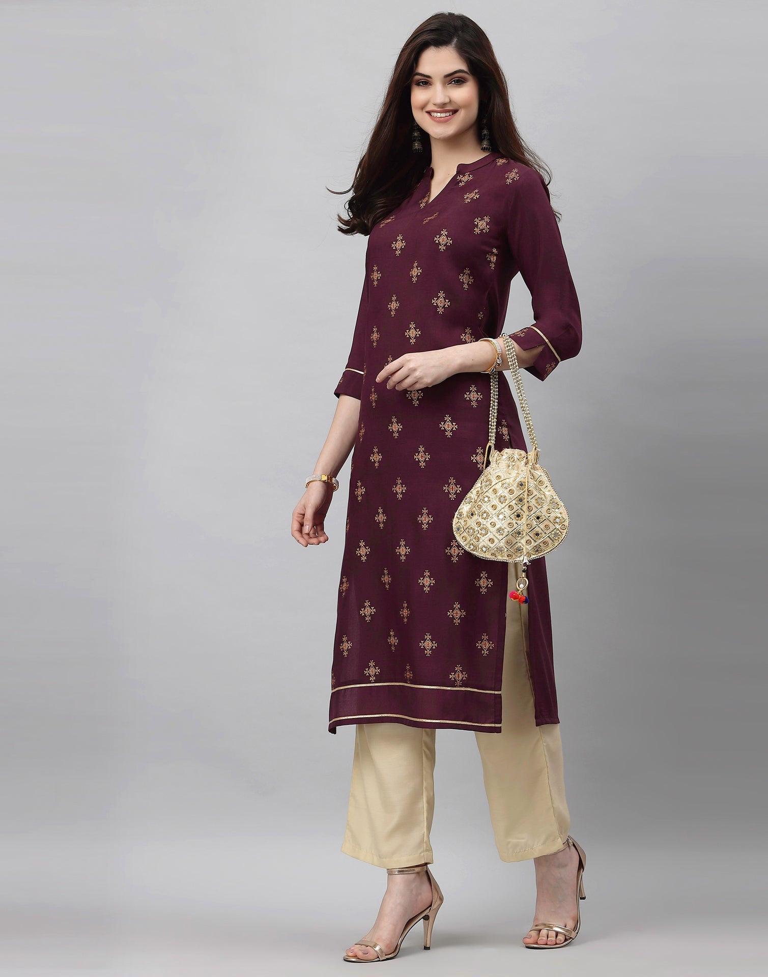 Plumb Printed Kurti