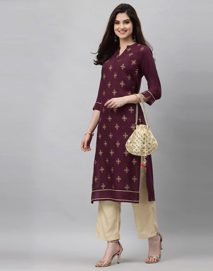 Plumb Printed Kurti